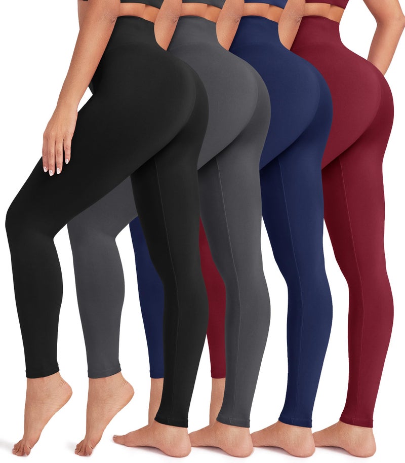 VALANDY Creamlush 4 Pack Leggings for Women-High Waisted Ultra Soft Stretchy Yoga Lounge Pants - Image 1