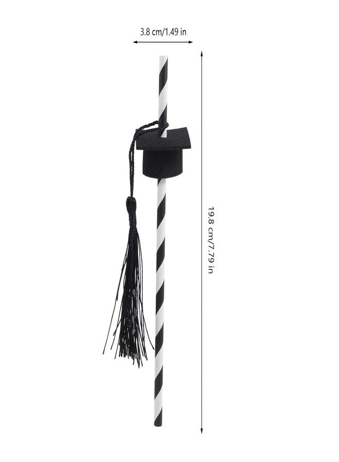 PRETYZOOM Graduation Drinking Straws with Doctor S Hat Decoration 12-Pack Long Cocktail Straws for Graduation Party 2025 Festive Grad Cap Drinking Straws for Juices and Shakes - Image 2