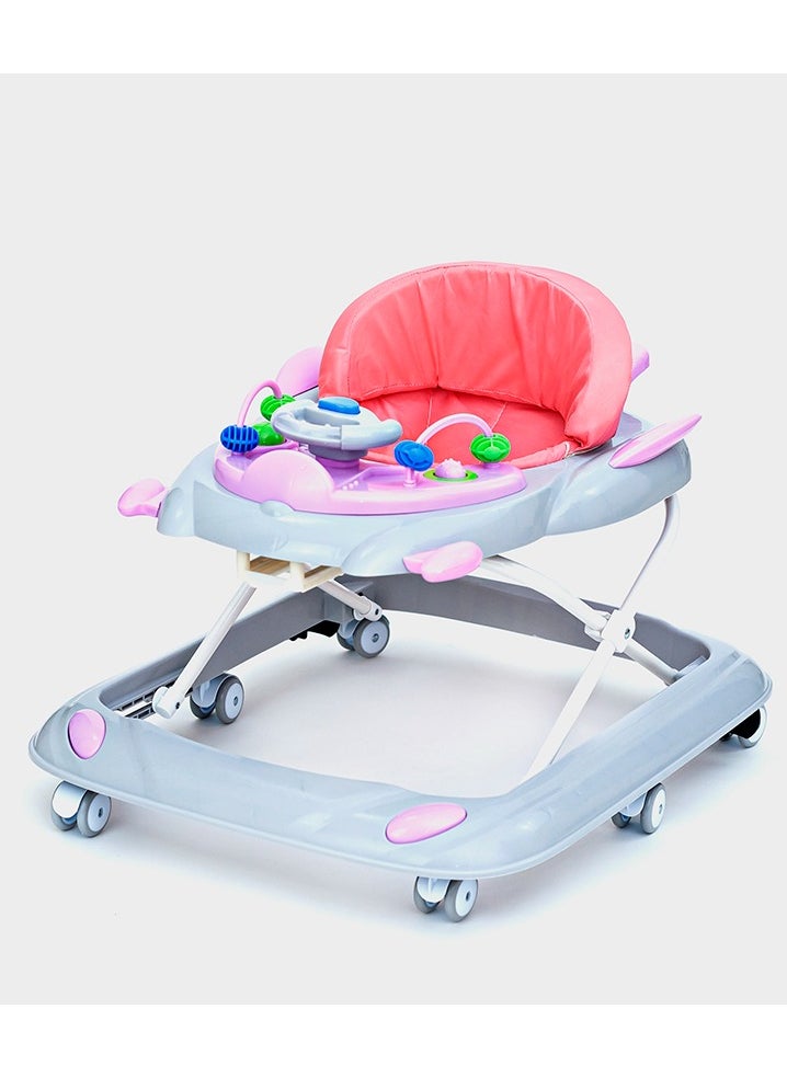 Rally Foldable Soft Cushioned Seat Baby Walker Pink  - Image 1