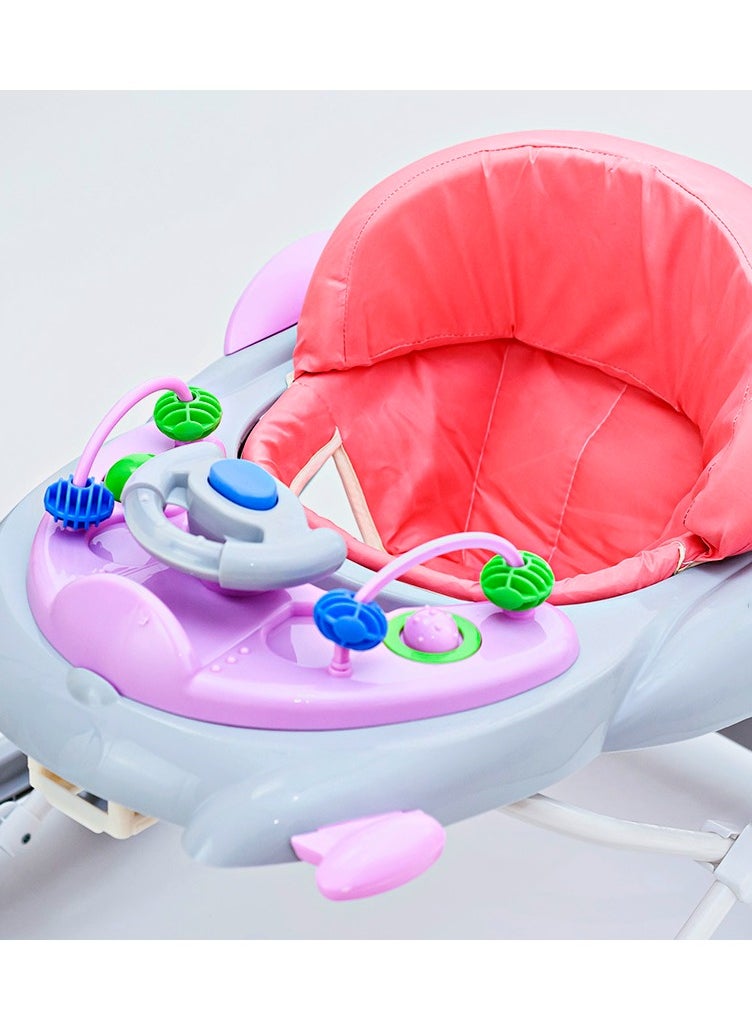 Rally Foldable Soft Cushioned Seat Baby Walker Pink  - Image 4