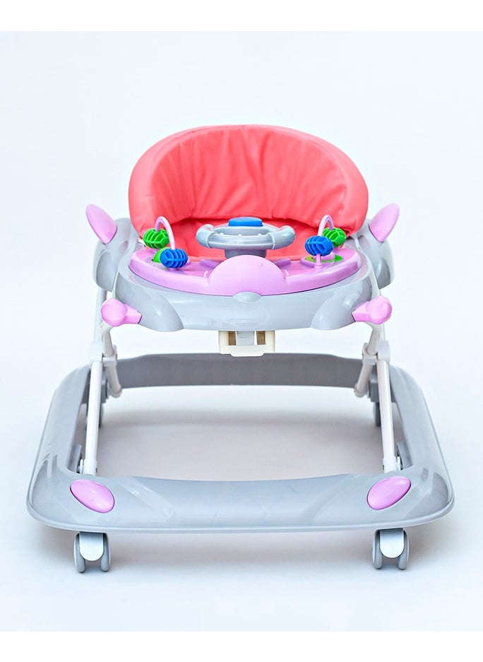 Rally Foldable Soft Cushioned Seat Baby Walker Pink  - Image 2