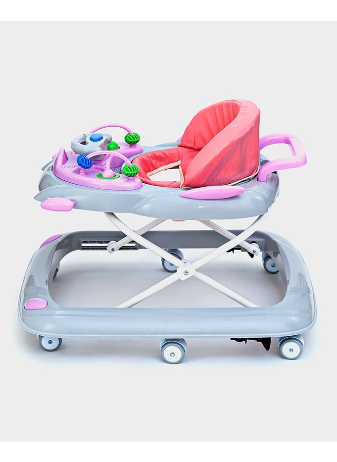Rally Foldable Soft Cushioned Seat Baby Walker Pink  - Image 3