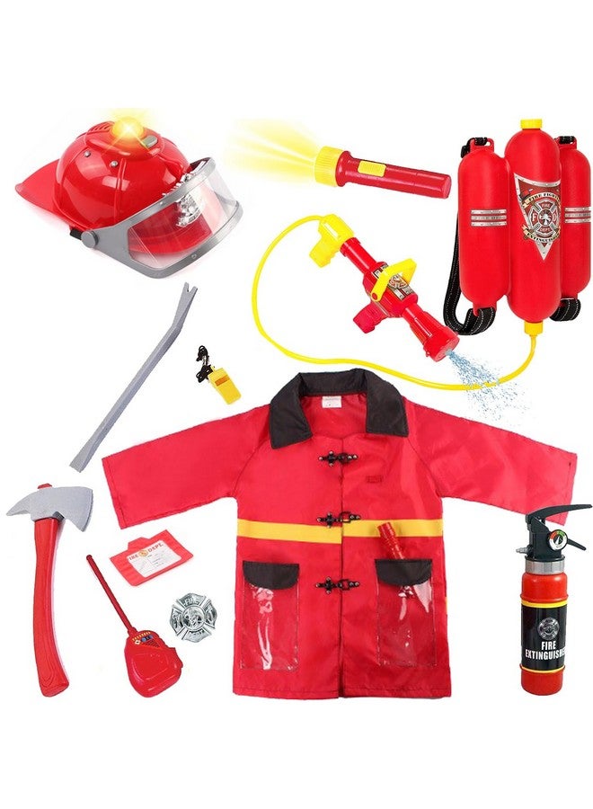 Liberty imports Liberty Imports 12 Piece Kids Fireman Costume Gear Firefighter Chief Dress Up Clothes for Role Play Toy Set with Backpack Water Gun, Fire Extinguisher and Accessories  - Image 1