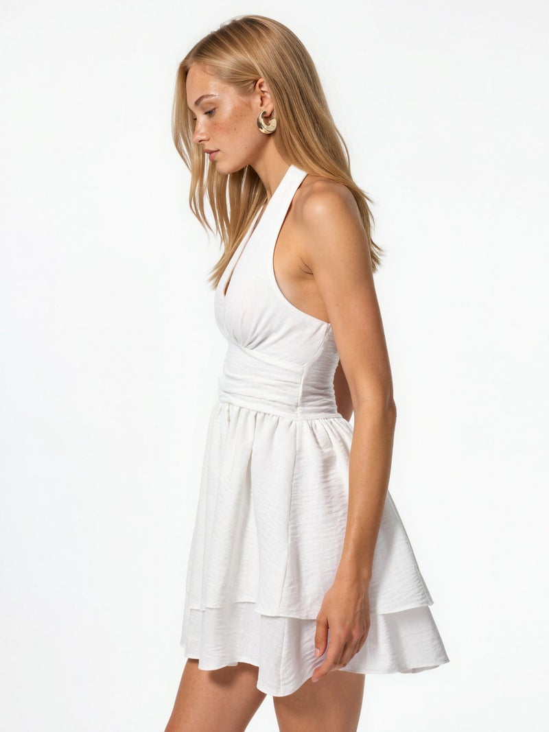 HICCUP Halter Neck Ruffled Mini Dress - Image 5