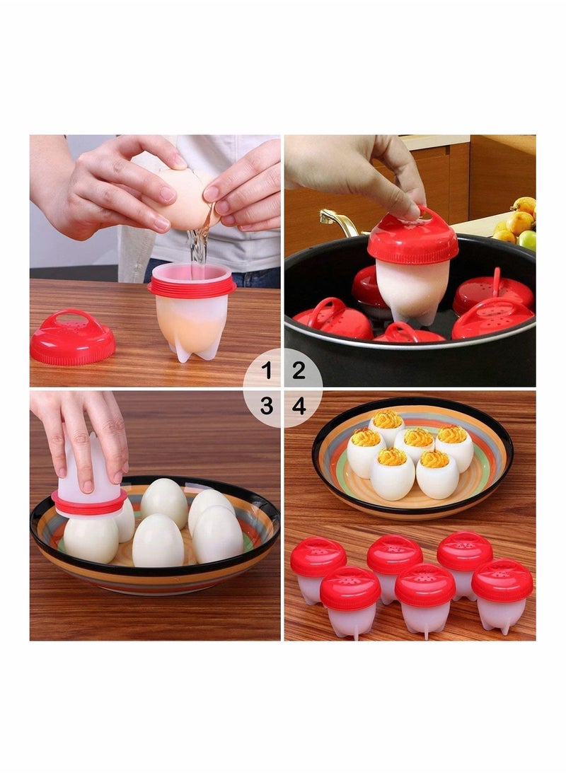 Y&D - Silicone Egg Cooker Pack of 6 Boiled Maker, Hard and Soft Make, No Shell, Non Stick Silicone, BPA Free, Boiler, Cups, Poachers, - Image 1