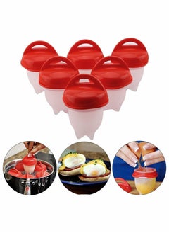 Silicone Egg Cooker Pack of 6 Boiled Maker, Hard and Soft Make, No Shell, Non Stick Silicone, BPA Free, Boiler, Cups, Poachers,