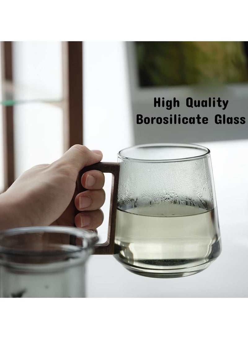 1Chase - Borosilicate Glass Mug With Infuser, Walnut Lid and Handle 500 ML Smokey Grey - Image 1