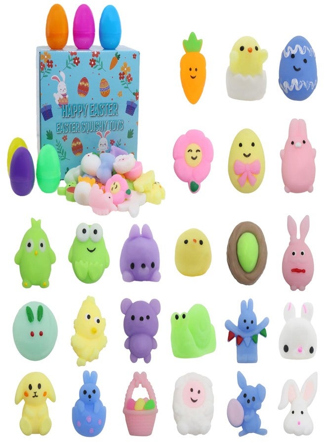 IUULOB 24 Pcs Easter Eggs with Mochi Squishy Toys, Animal Stress Reliever Squishy Toy for Kids Easter Eggs Hunt, Party Favor, Basket Stuffers, Classroom Prize Supplies - Image 1