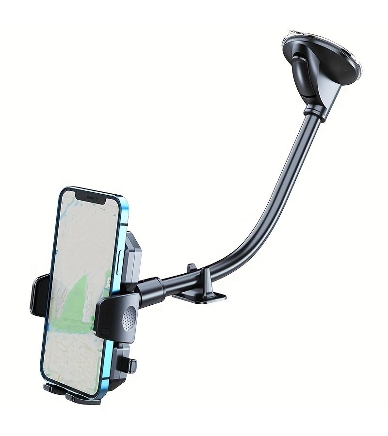 Flexible Strong Suction Cup Car Phone Holder Long Arm Universal Black Phone Mount - Image 2