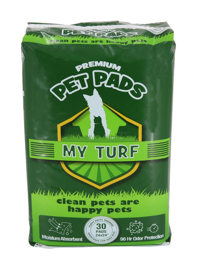 MY TURF Puppy Ultra Absorbent Training Pads For Dogs 60CM X 60CM Large Size (30 Pads) With 6 Layer Safety, Dog Training Pads, Dog Pee Pads, Large Puppy Pads, Puppy Toilet Training, White - Image 1