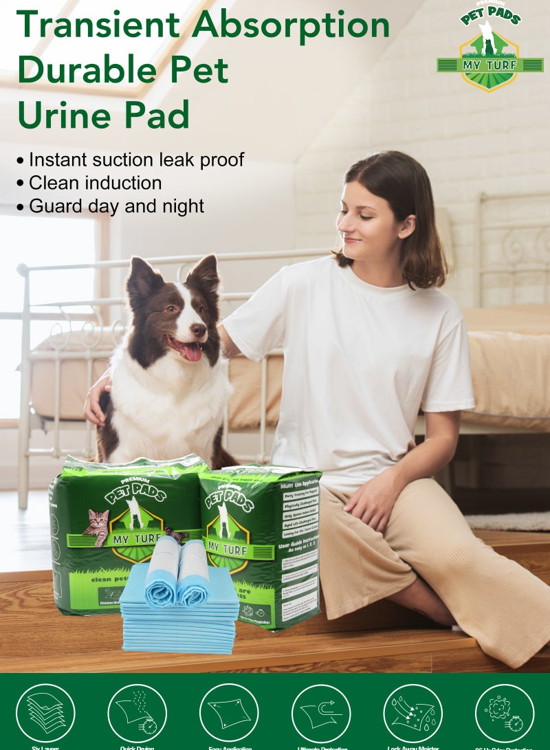 MY TURF Puppy Ultra Absorbent Training Pads For Dogs 60CM X 60CM Large Size (30 Pads) With 6 Layer Safety, Dog Training Pads, Dog Pee Pads, Large Puppy Pads, Puppy Toilet Training, White - Image 3