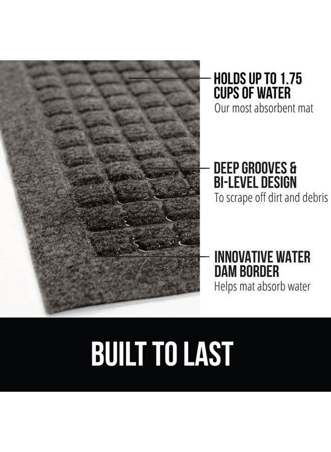 Gorilla Grip Ultra Absorbent Moisture Guard Doormat, Absorbs Up to 1.7 Cups of Water, Stain and Fade Resistant, Spiked Rubber Backing, All Weather Mats Capture Dirt, Indoor Outdoor, 29x17, Charcoal - Image 2