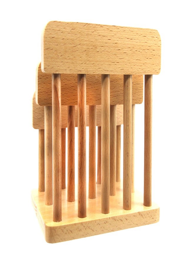 ZEESOON Beach Wooden Dual Cutting Board Rack Chopping Board Organizer Stand Holder Kitchen, Cutting Boards for Kitchen with Holder, Pantry Organization, Kitchen Cabinet Organizer - Image 5