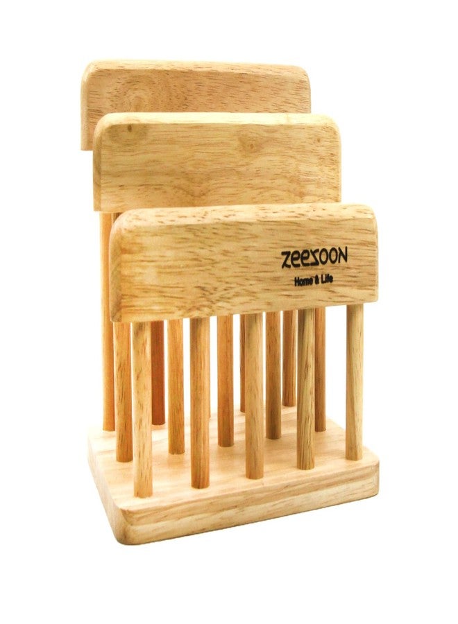 ZEESOON Beach Wooden Dual Cutting Board Rack Chopping Board Organizer Stand Holder Kitchen, Cutting Boards for Kitchen with Holder, Pantry Organization, Kitchen Cabinet Organizer - Image 1