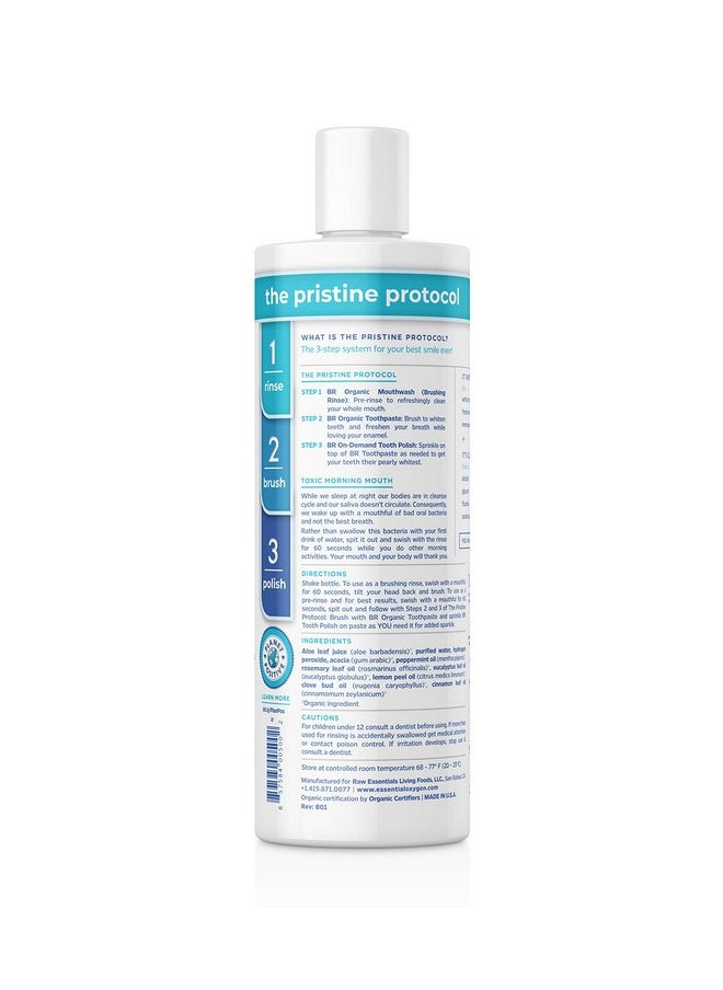 Essential Oxygen Certified Br Organic Brushing Rinse All Natural Mouthwash For Whiter Teeth Fresher Breath And Happier Gums Alcoholfree Oral Care Peppermint 16 Ounce Package May Vary  - Image 2