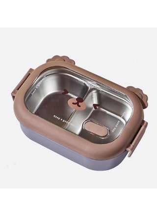 Stainless Steel Lunch Box for Kid School Insulated Bento Lunch Box 2 Compartment Divided Lunch Containers with Lids Leakproof BFA Free Dishwasher Safe Brown and Blue. - pzsku/Z459045044EDCDE59186DZ/45/_/1731500192/03ae84d8-01ba-4729-9a37-de0f898513fa
