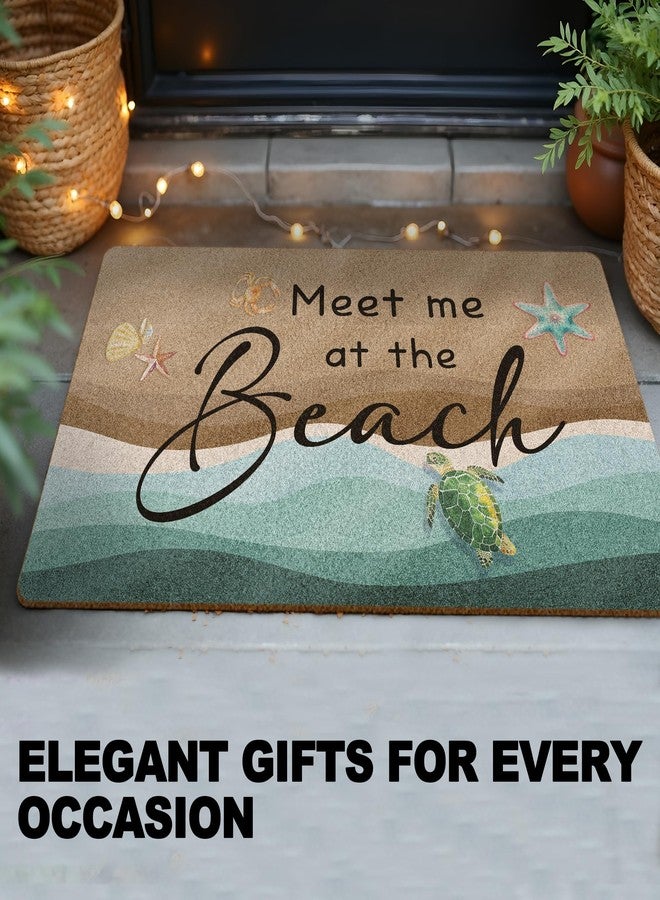 huester Beach Door Mat, Ocean Coastal Beachy Welcome Mat, Coastal Meet Me at The Beach Decorative Home Indoor Outdoor Porch Front Door Entrance Outside Welcome Doormat, 17x30 Inch - Image 2