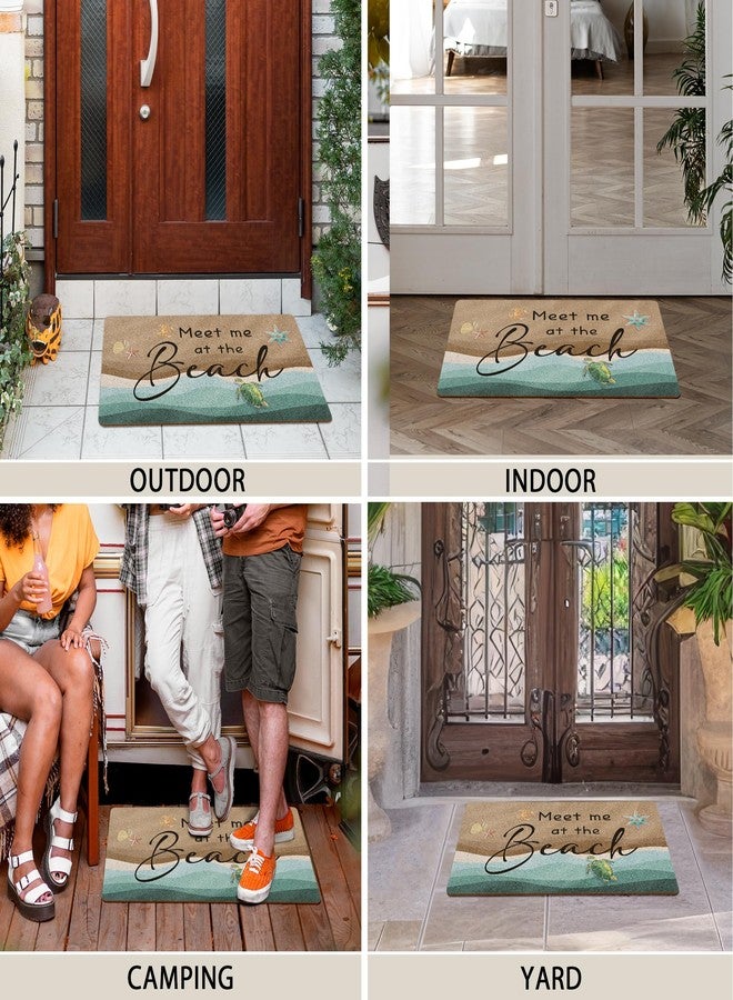 huester Beach Door Mat, Ocean Coastal Beachy Welcome Mat, Coastal Meet Me at The Beach Decorative Home Indoor Outdoor Porch Front Door Entrance Outside Welcome Doormat, 17x30 Inch - Image 5