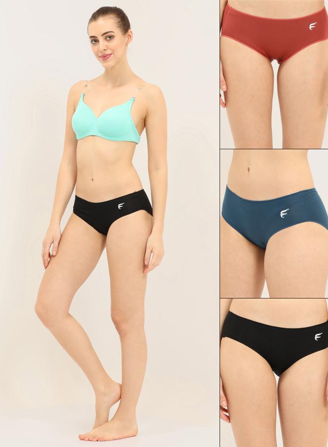 انفي مجموعة من 3 سراويل داخلية مزينة بشعار - Image 1