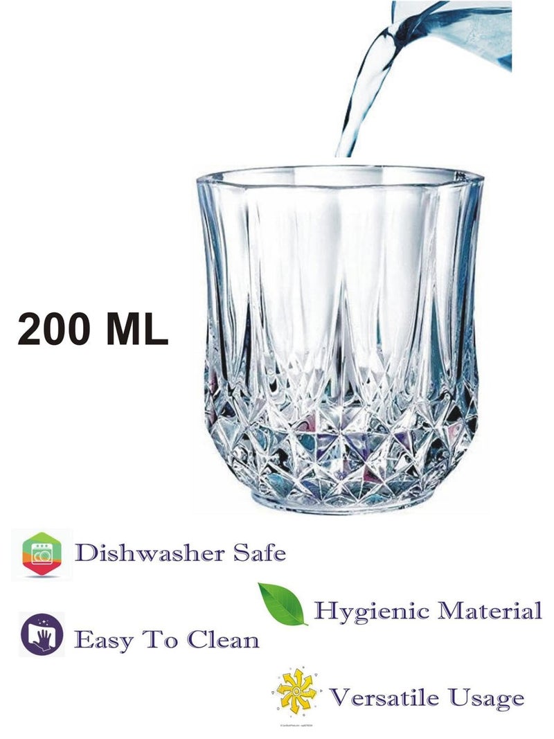 AFAST Party Perfect Elegant WaterJuice Glasses Enjoy with Every Sip for Water Juice Cold Drinks Beverages Clear 200 Ml 7 X 7 X 9 CM - Image 4