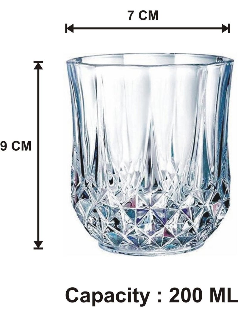 AFAST Party Perfect Elegant WaterJuice Glasses Enjoy with Every Sip for Water Juice Cold Drinks Beverages Clear 200 Ml 7 X 7 X 9 CM - Image 3