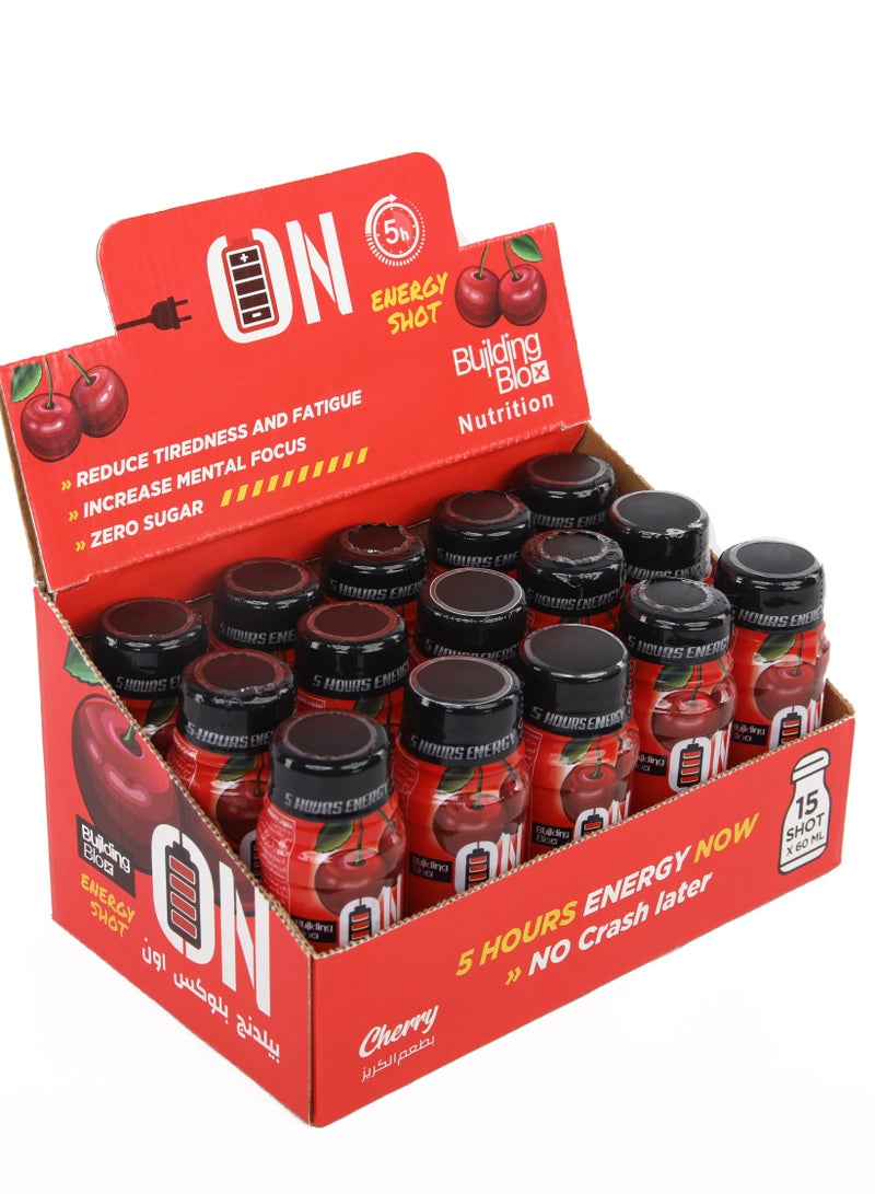 Building Blox ON Energy Shot -  Cherry  (Pack of 15 Servings) - Image 2