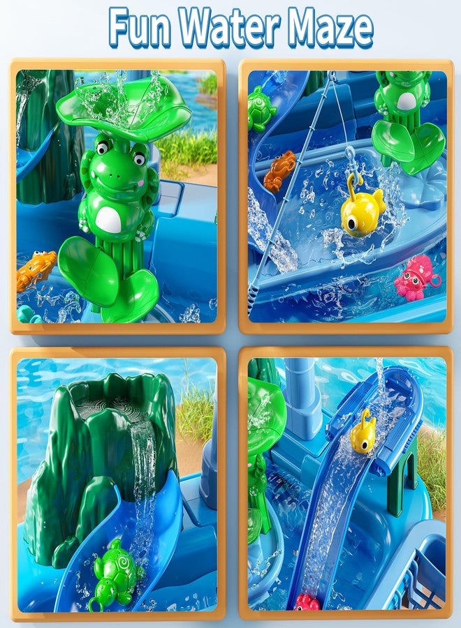 JUKUDAHU Water Table Play Sink Toy for Kids 2 3 4 5 6 Years Old - Outdoor Kitchen with Running Water, Fishing Games, Toddler Water Play Table for Kids Ages 3-8, Beach Outdoor Toys, Summer Gifts - Image 4