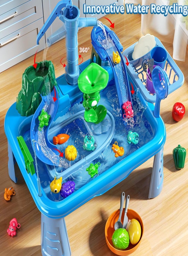 JUKUDAHU Water Table Play Sink Toy for Kids 2 3 4 5 6 Years Old - Outdoor Kitchen with Running Water, Fishing Games, Toddler Water Play Table for Kids Ages 3-8, Beach Outdoor Toys, Summer Gifts - Image 5