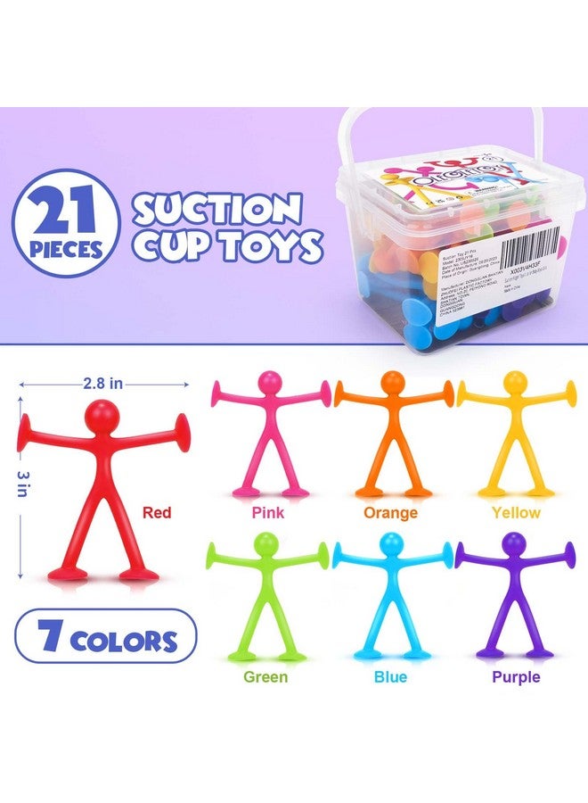 OLEOLETOY Suction Toys Sensory Fidget Toys For Kids: 21 Pack Creative Suction Sensory Toys Bath Toys For Toddlers Boys Girls - Fidget Travel Toys For Classroom Prizes Birthday Party Favors - Image 2