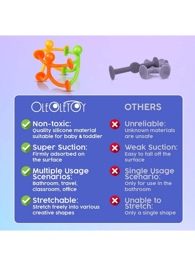 OLEOLETOY Suction Toys Sensory Fidget Toys For Kids: 21 Pack Creative Suction Sensory Toys Bath Toys For Toddlers Boys Girls - Fidget Travel Toys For Classroom Prizes Birthday Party Favors - Image 3