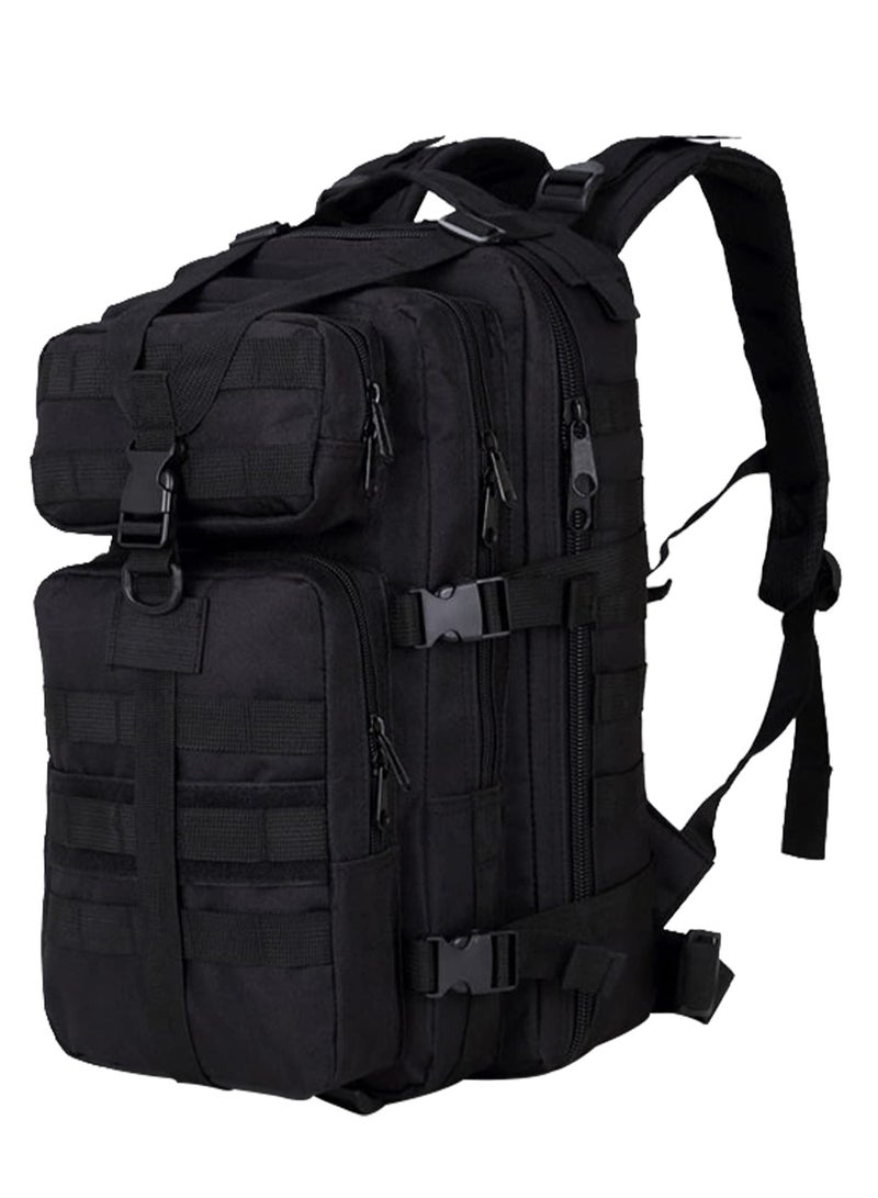 حقيبة ظهر تكتيكية عسكرية 35 لتر ، حقيبة ظهر للتخييم لمسافات طويلة للرجال والنساء ، أسود - Image 1