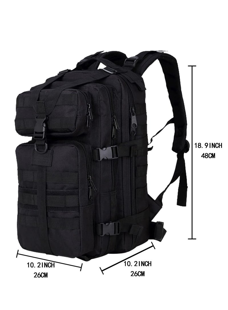 حقيبة ظهر تكتيكية عسكرية 35 لتر ، حقيبة ظهر للتخييم لمسافات طويلة للرجال والنساء ، أسود - Image 2