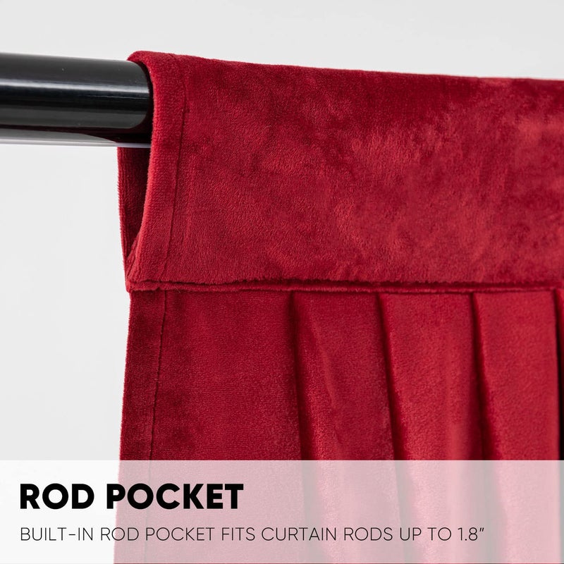 NAPEARL Premium Velvet Valance Curtains for Living Room, Super Soft Waterfall Valance with Tassels for Windows, Burgundy Red Swag for Bedroom, 41-Inch Wide - Image 5