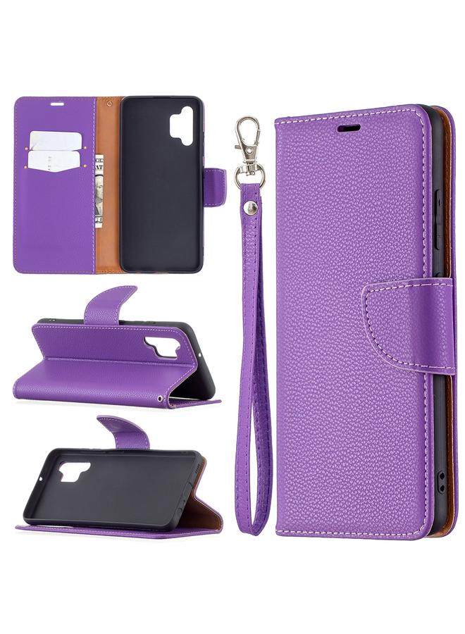S-TOP Case For Samsung Galaxy A32 4G Litchi Texture Pure Color Horizontal Flip Leather Case with Holder & Card Slots & Wallet & Lanyard - Image 1