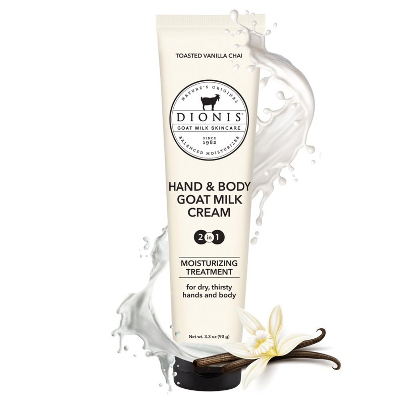 Dionis Goat Milk Skincare Scented Hand & Body Cream - Travel Size Lotion For Hydrating & Moisturizing Dry and Sensitive Skin, Cruelty Free, Paraben Free Made in The USA, Vanilla Chai, 3.3 oz - Image 1