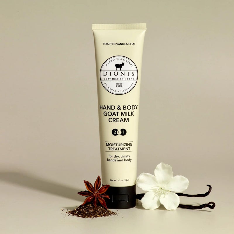 Dionis Goat Milk Skincare Scented Hand & Body Cream - Travel Size Lotion For Hydrating & Moisturizing Dry and Sensitive Skin, Cruelty Free, Paraben Free Made in The USA, Vanilla Chai, 3.3 oz - Image 5
