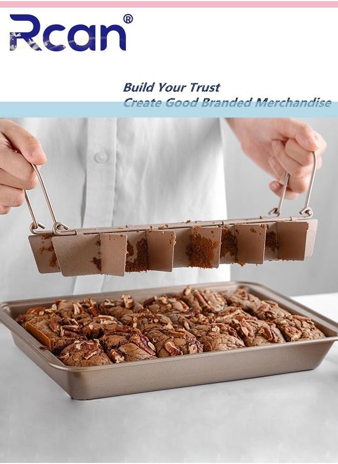 Rcan Brownie Pan with Dividers, Non-Stick Backing Pan, Brownie Pan, Bakeware for Oven Baking, Brownie Trays,Make 18 Pre-cut Brownies at Once  - Image 4