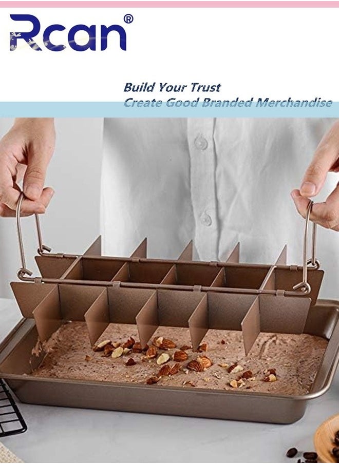 Rcan Brownie Pan with Dividers, Non-Stick Backing Pan, Brownie Pan, Bakeware for Oven Baking, Brownie Trays,Make 18 Pre-cut Brownies at Once  - Image 5