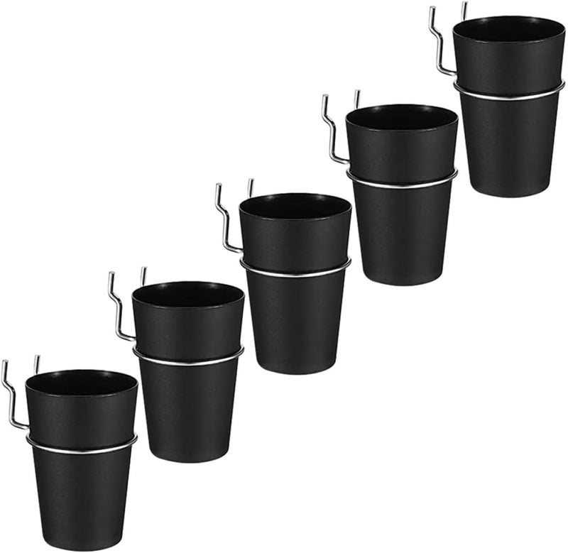 Garneck 5pcs Black Pegboard Cup and Hook Set for Workshop Organizer, Sturdy Nail and Screw Storage Accessories, Wall-Mounted Pegboard Tool Holder for Garage and Industrial Use - Image 1