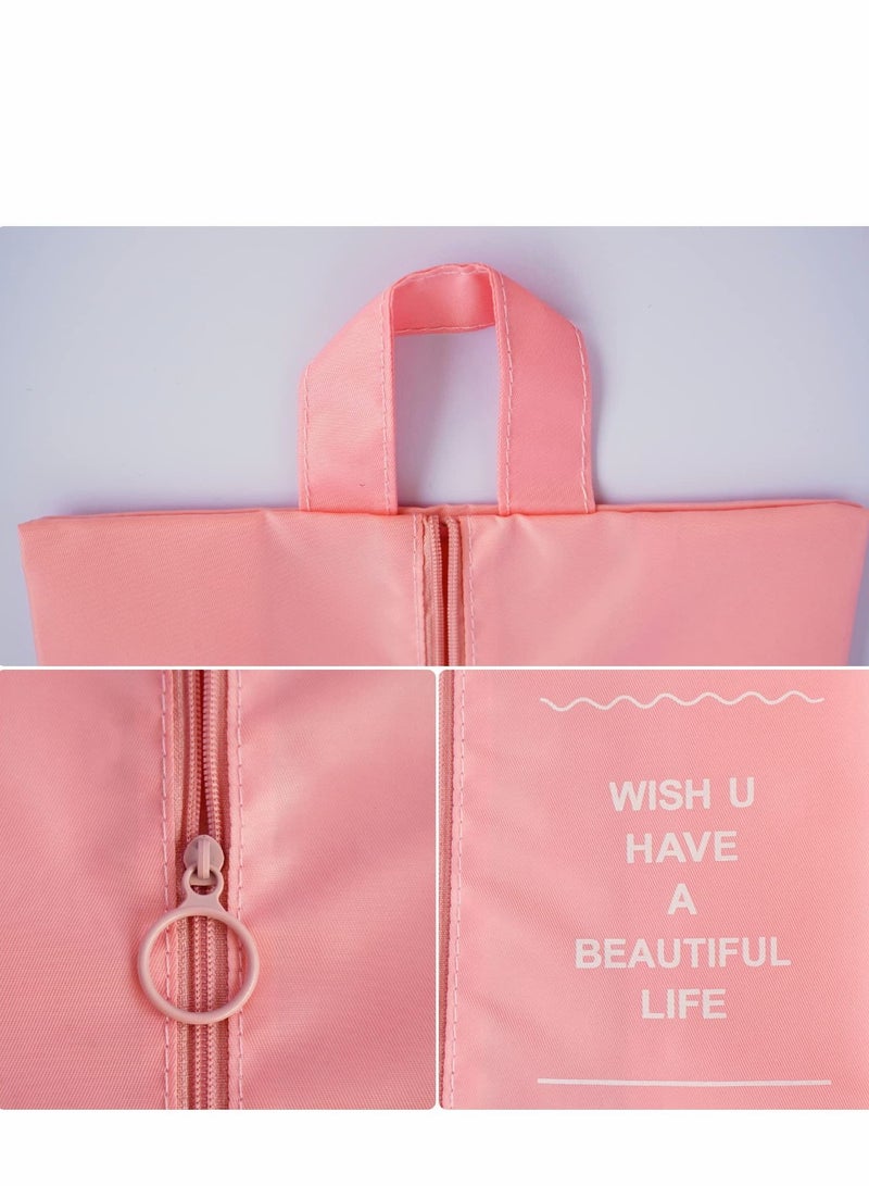 SYOSI حقيبة أحذية سفر، حقائب غسيل، مضادة للغبار ومقاومة للماء، من قماش بوليستر مزدوج الجانب مع سحاب للتخزين، حذاء رياضي أنيق للرجال والنساء، منزل (وردي) - Image 3