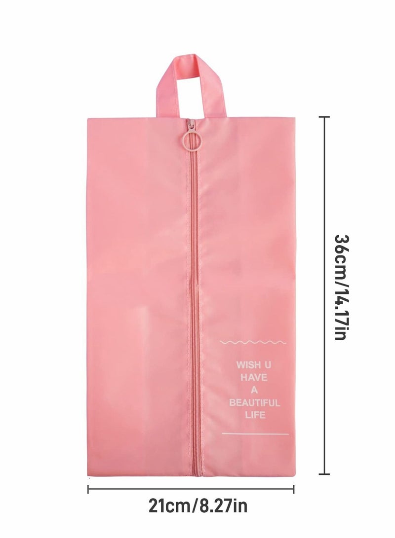 SYOSI حقيبة أحذية سفر، حقائب غسيل، مضادة للغبار ومقاومة للماء، من قماش بوليستر مزدوج الجانب مع سحاب للتخزين، حذاء رياضي أنيق للرجال والنساء، منزل (وردي) - Image 2