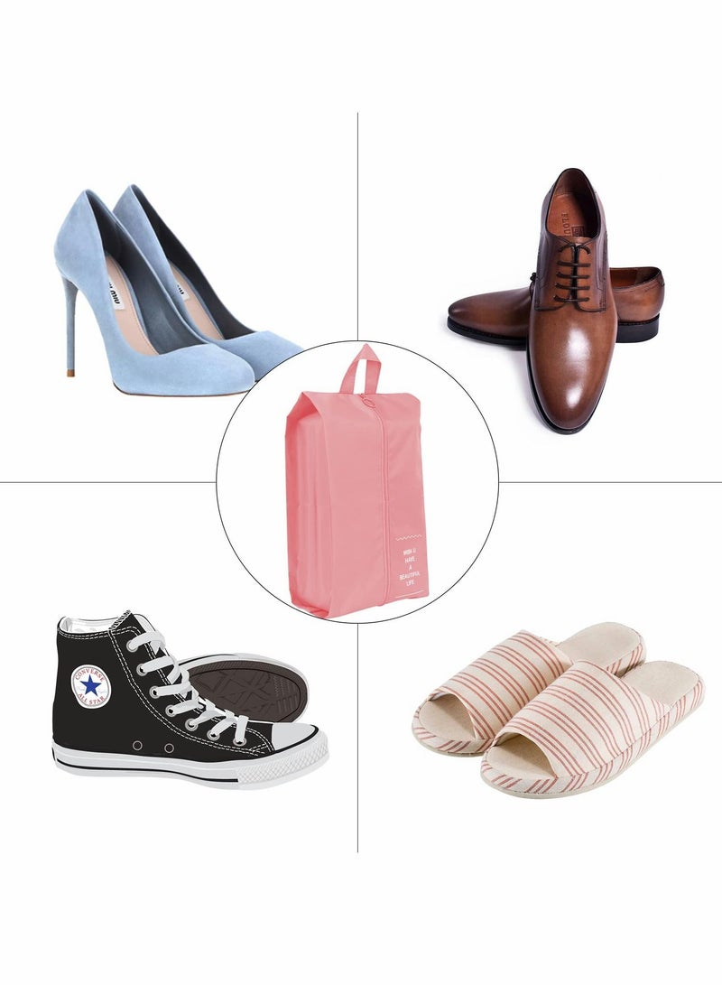 SYOSI حقيبة أحذية سفر، حقائب غسيل، مضادة للغبار ومقاومة للماء، من قماش بوليستر مزدوج الجانب مع سحاب للتخزين، حذاء رياضي أنيق للرجال والنساء، منزل (وردي) - Image 5