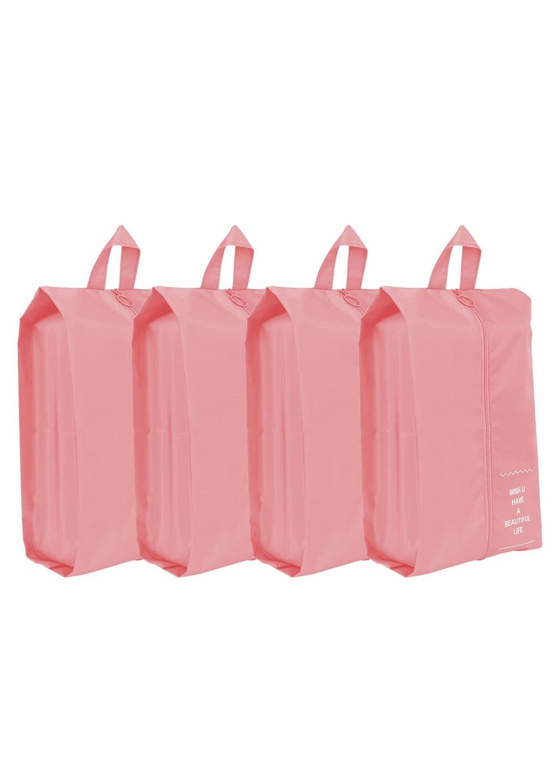 SYOSI حقيبة أحذية سفر، حقائب غسيل، مضادة للغبار ومقاومة للماء، من قماش بوليستر مزدوج الجانب مع سحاب للتخزين، حذاء رياضي أنيق للرجال والنساء، منزل (وردي) - Image 1