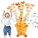LLUKEME Dancing Talking Giraffe Toy Stuffed Animal Baby Toy Repeating What You Say Glowing Musical Electronic Giraffe Gifts for Toddlers 13 Years Old Smiling Giraffe - Image 2