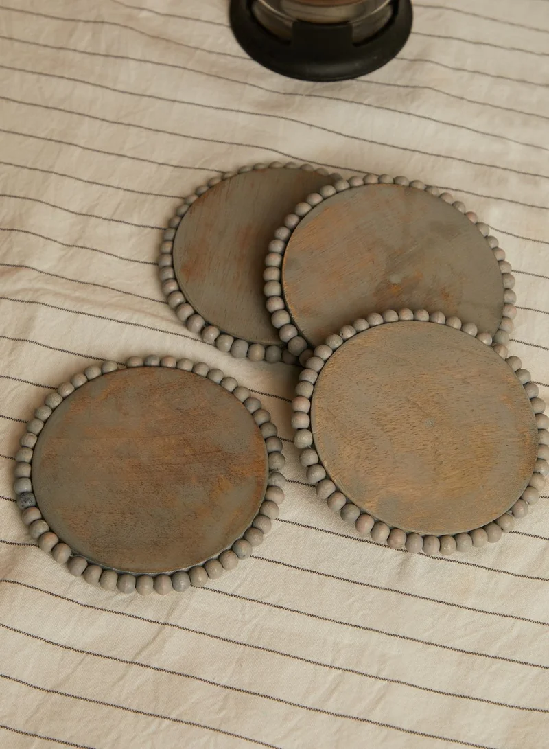 AURORA Set Of 4 Round Wooden Coasters