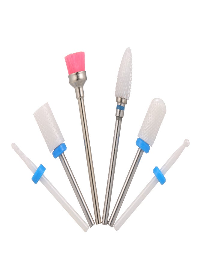 Nail Drill Bits Ceramic Nail Drill Bit Set for Acrylic Gel Nail Polishing Cuticle Dead Skin Removal Replacement Nail Drill Bits for Nail Drill Machine Manicure Pedicure Tools 6pcs - Image 5