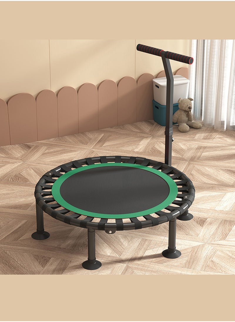 Glanfen - 40 inch Silent Kids Indoor Trampoline Mini Trampoline with Adjustable Handle Bar Fitness Trampoline Bungee Rebounder Jumping - Image 1