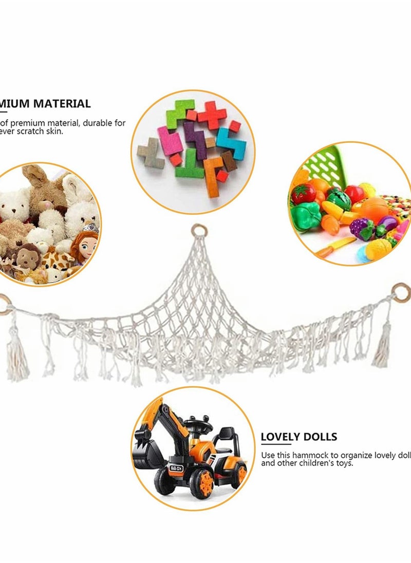 Generic - Stuffed Animal Toy Hammock Macrame with Light Corner Toy Corner Hammock Organizer Display Holder Net for Hanging Stuff Animals - Image 1