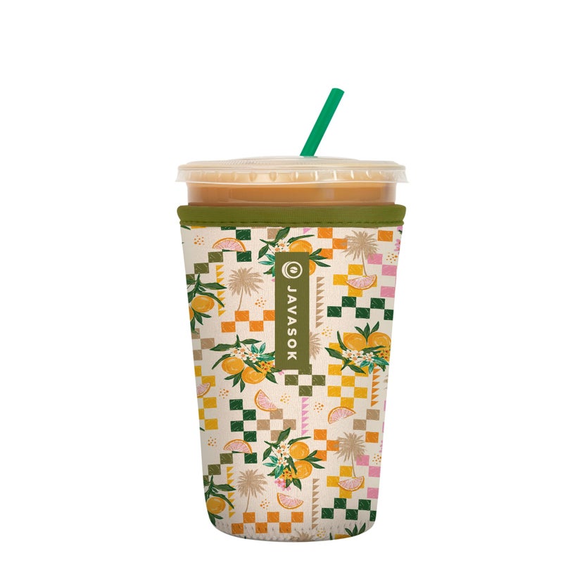 Sok It Java Sok Iced Coffee & Cold Soda Insulated Neoprene Cup Sleeve (Citrus Delight  Medium: 22-28oz) - Image 1