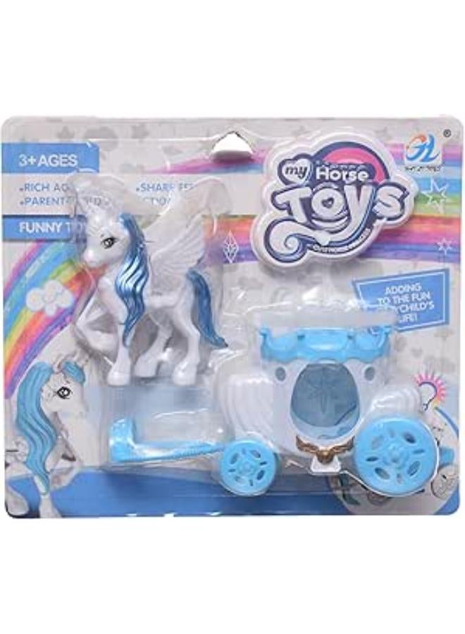 My Horse Toy Horse Toy for Kids Plastic - White for Brown - 2 Pieces - (GTG TOYS)-4 